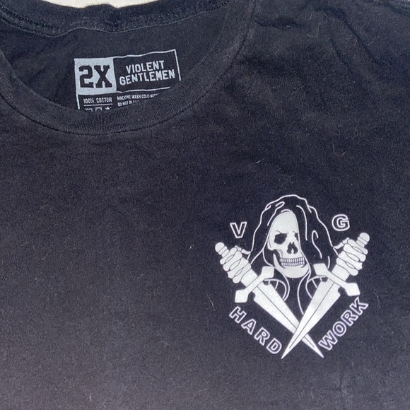 Violent Gentleman Hard Work mens 2x tshirt. You reap what you sow. Black - Picture 4 of 4